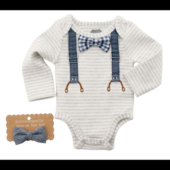 Mudpie Baby Bow Tie Crawler Set - Picture 6 of 7